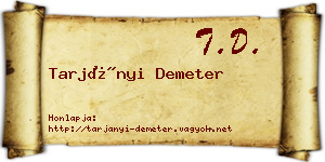 Tarjányi Demeter névjegykártya